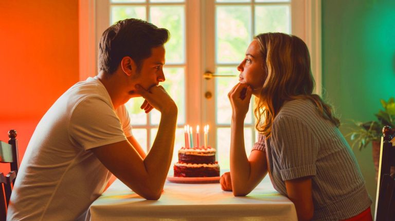 Illustration de l'impact émotionnel d'un anniversaire oublié dans une relation amoureuse. Image réalisée par IA.