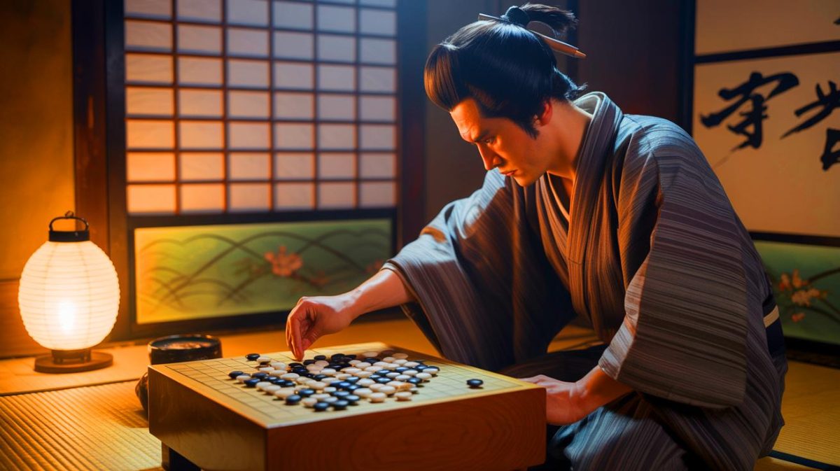 La spirale infernale de la vengeance : découvrez comment « Le joueur de go » plonge dans un tourbillon de rivalités implacables et de tensions insoupçonnées Illustration de Yanagida, un samouraï jouant au go dans le Japon féodal. Image réalisée par IA.
