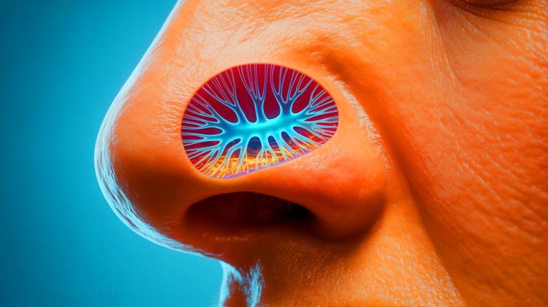 Illustration de la structure tridimensionnelle d'un récepteur olfactif humain, générée par intelligence artificielle.