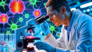 Illustration de la recherche innovante sur les cellules souches pour traiter la maladie de Parkinson.