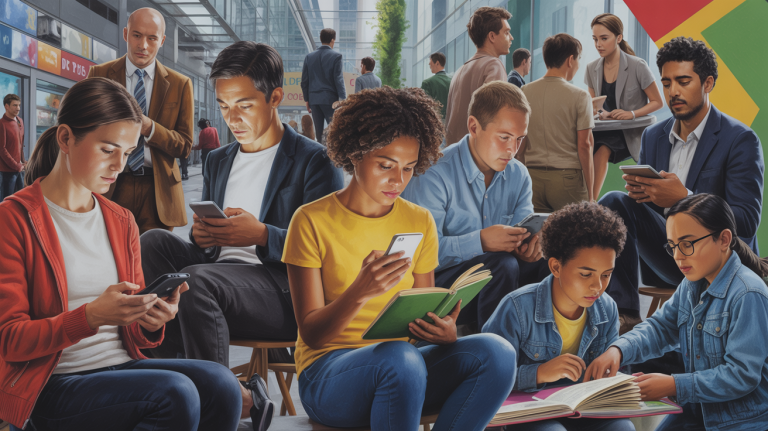 Illustration of the impact of social media on the perception of ADHD.